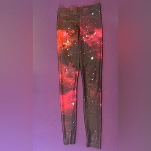 Blackmilk Red Galaxy Leggings